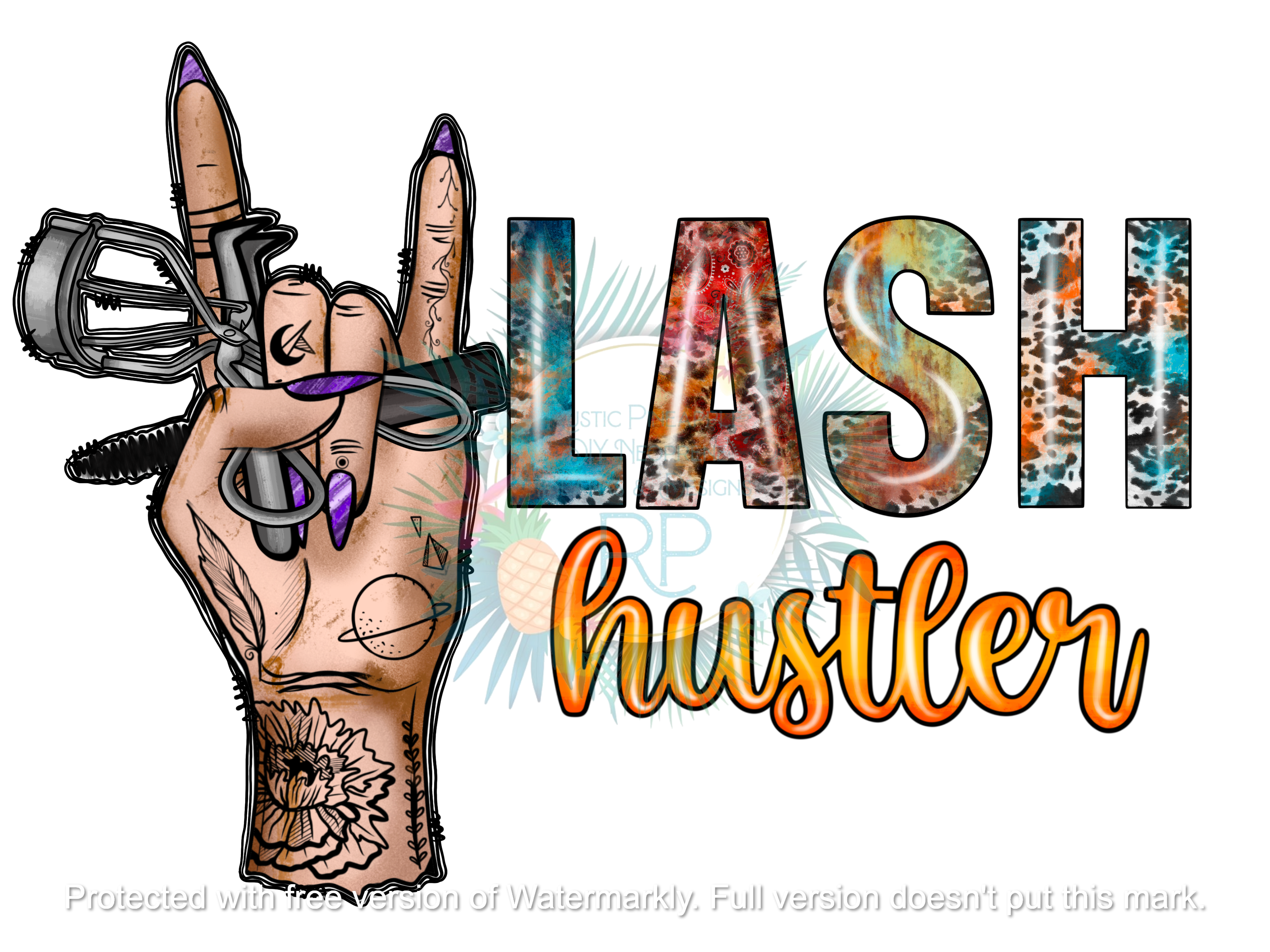Rustic Pineapple - Lash Hustler T-Shirt Transfer