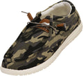The Norty Brand - Norty Mens 8-13 Green Camo Laceup Boat Shoes Prepack