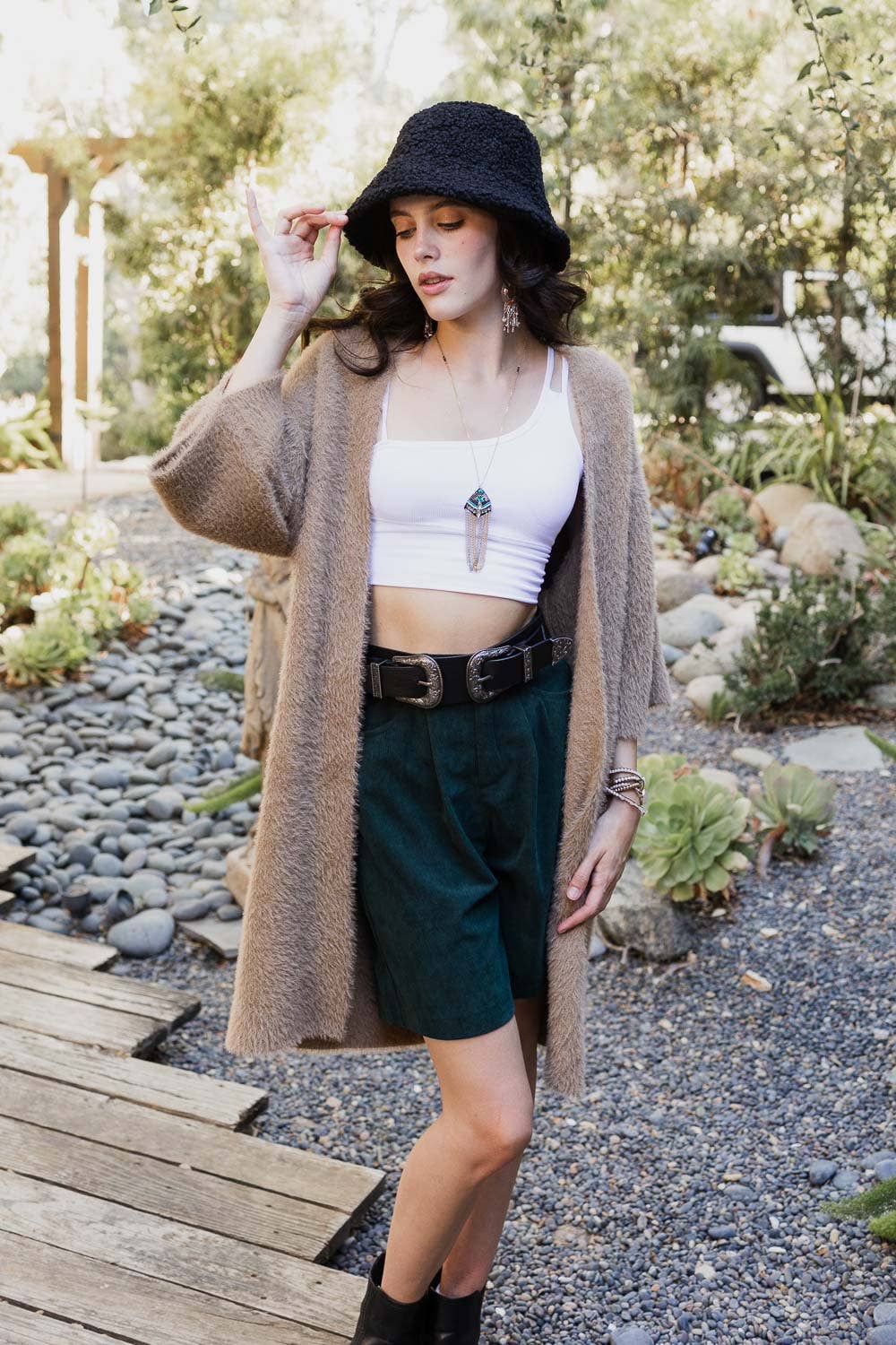 Leto Accessories - Luxe Faux Mohair Cardigan for Fall – Cozy & Elegant Warmth