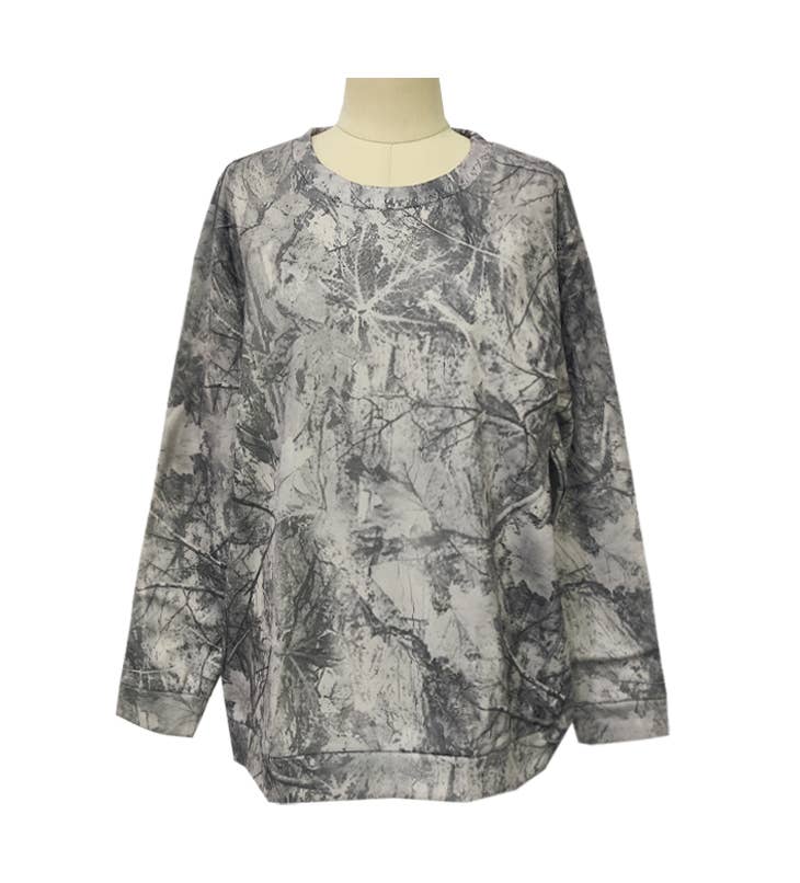 Rosa Clothing - Maple Leaf Print Oversized Sweatshirt Streetwear Essential