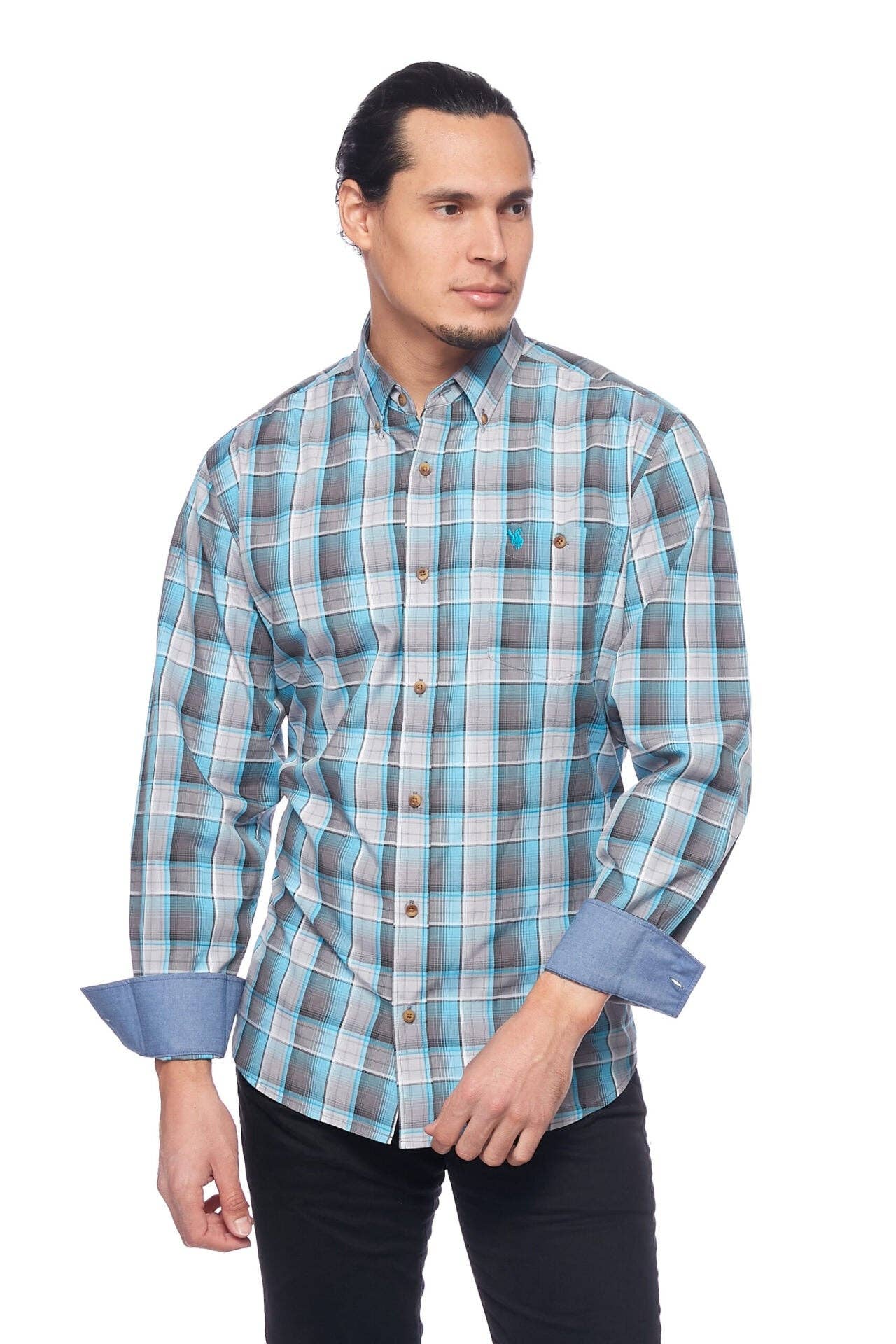 Rodeo Clothing - BUTTON-DOWN PLAID SHIRTS – With Logo