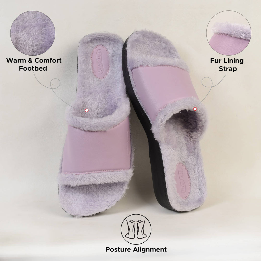 Aerothotic - Aspen Fuzzy Strap Ladies Arch Support Slides