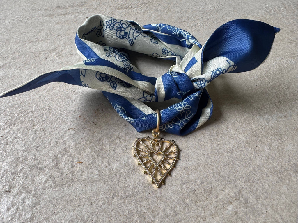 Loulu Designs - Ocean Breeze Scarf Heart Necklace
