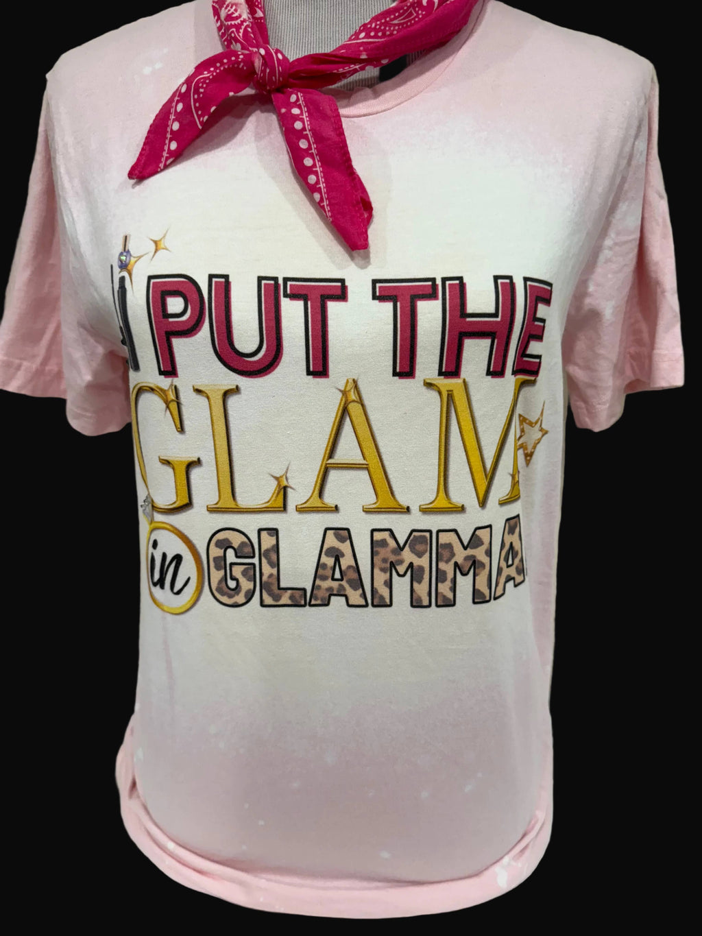 Glamma Patch Crew Tee - blinged leopard Glamma