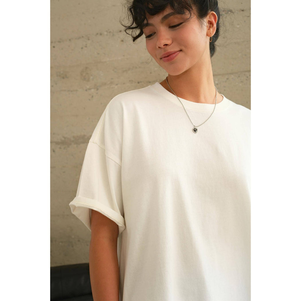 HYFVE - DZ24E437-OVERSIZED DISTRESSED COTTON T-SHIRT