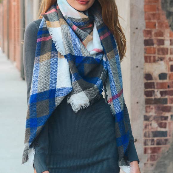 Leto Accessories - All-Time Classic Warm Frayed Edge Flannel Scarf