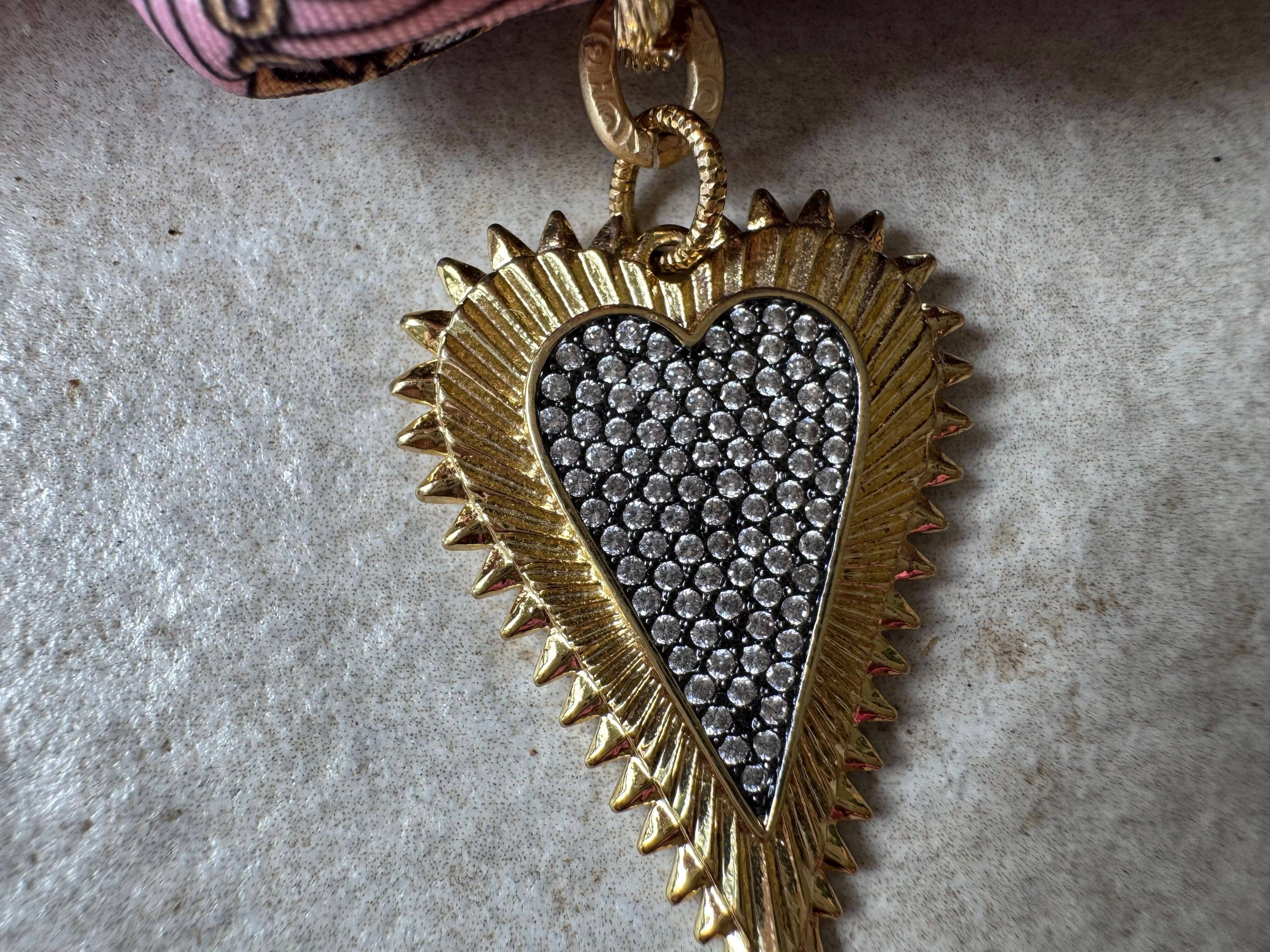 Loulu Designs - Golden Edge Heart Scarf Necklace