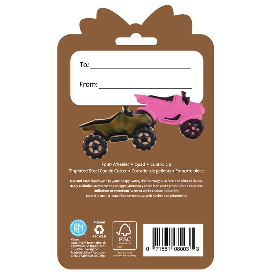 R&M International - Four Wheeler Cookie Cutter 3.75" Carded