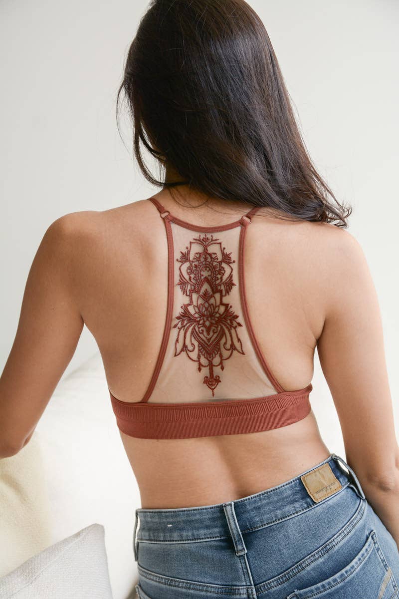 Leto Accessories - Tattoo Back Mesh Bralette – Unique, Comfortable, Stylish ✨