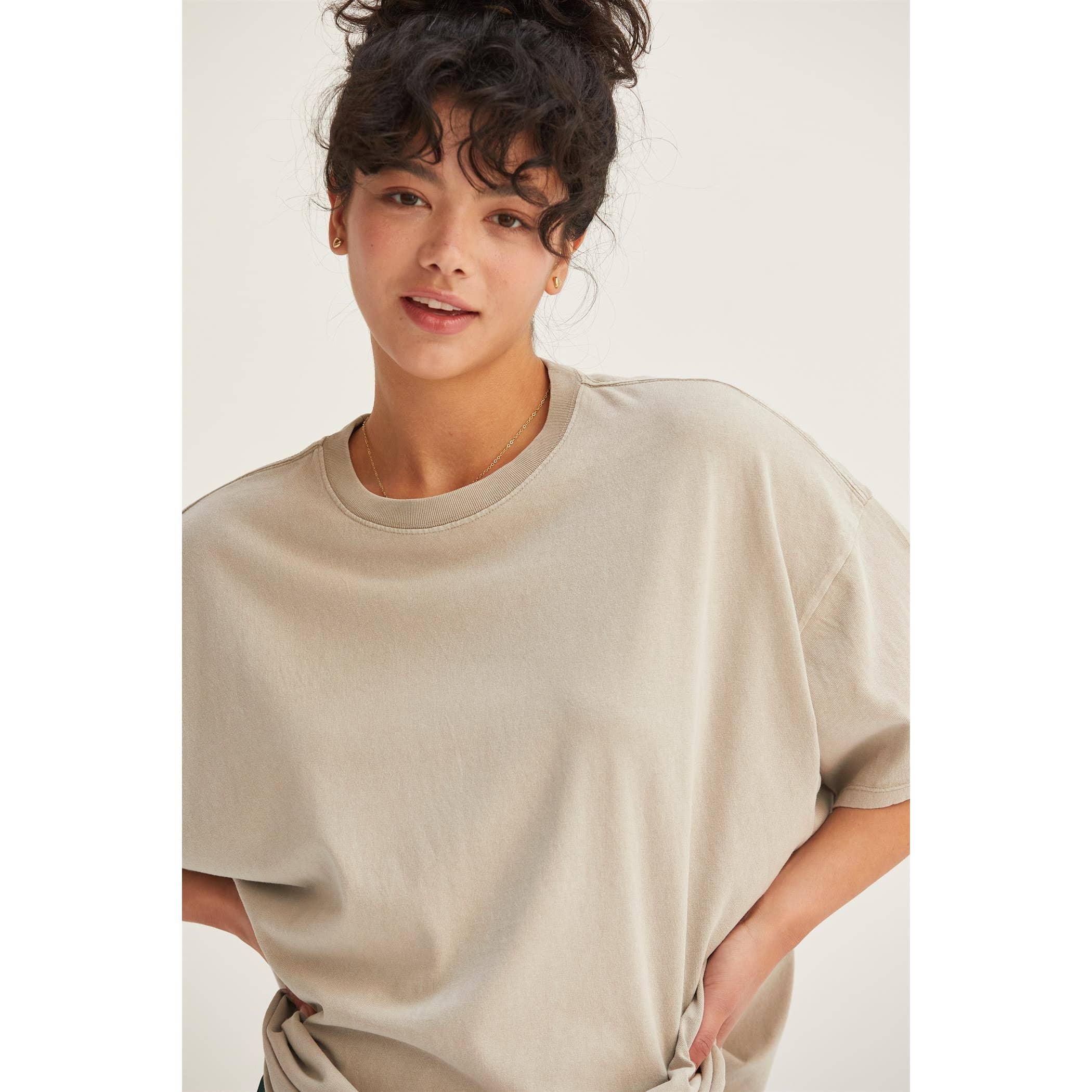 HYFVE - DZ24E437-OVERSIZED DISTRESSED COTTON T-SHIRT