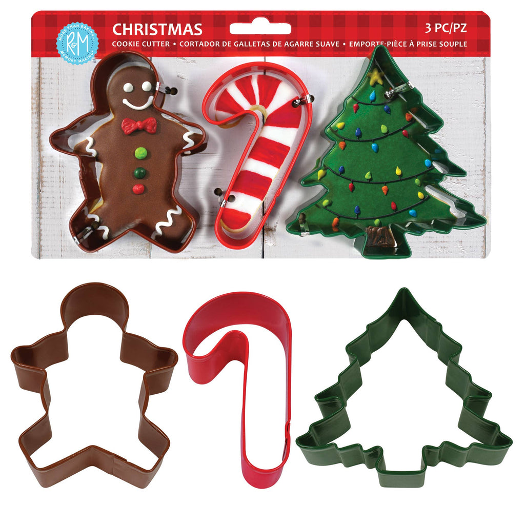 R&M International - Christmas 3 PC Color Cookie Cutter Carded Set