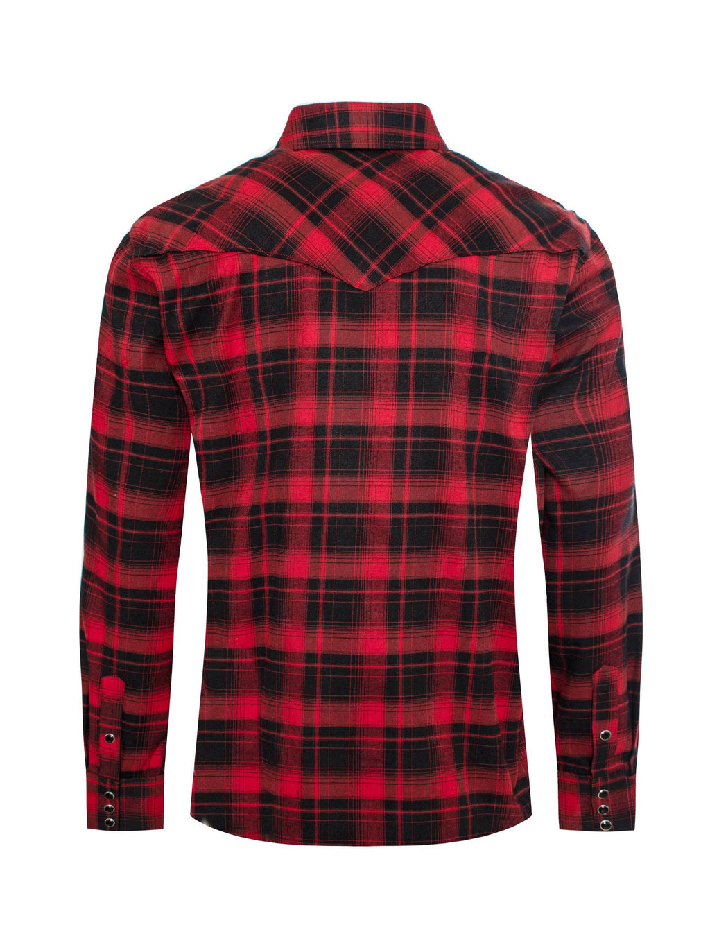Rodeo Clothing - Men's Western Long Sleeve Flannel Shirts With Snap Buttons