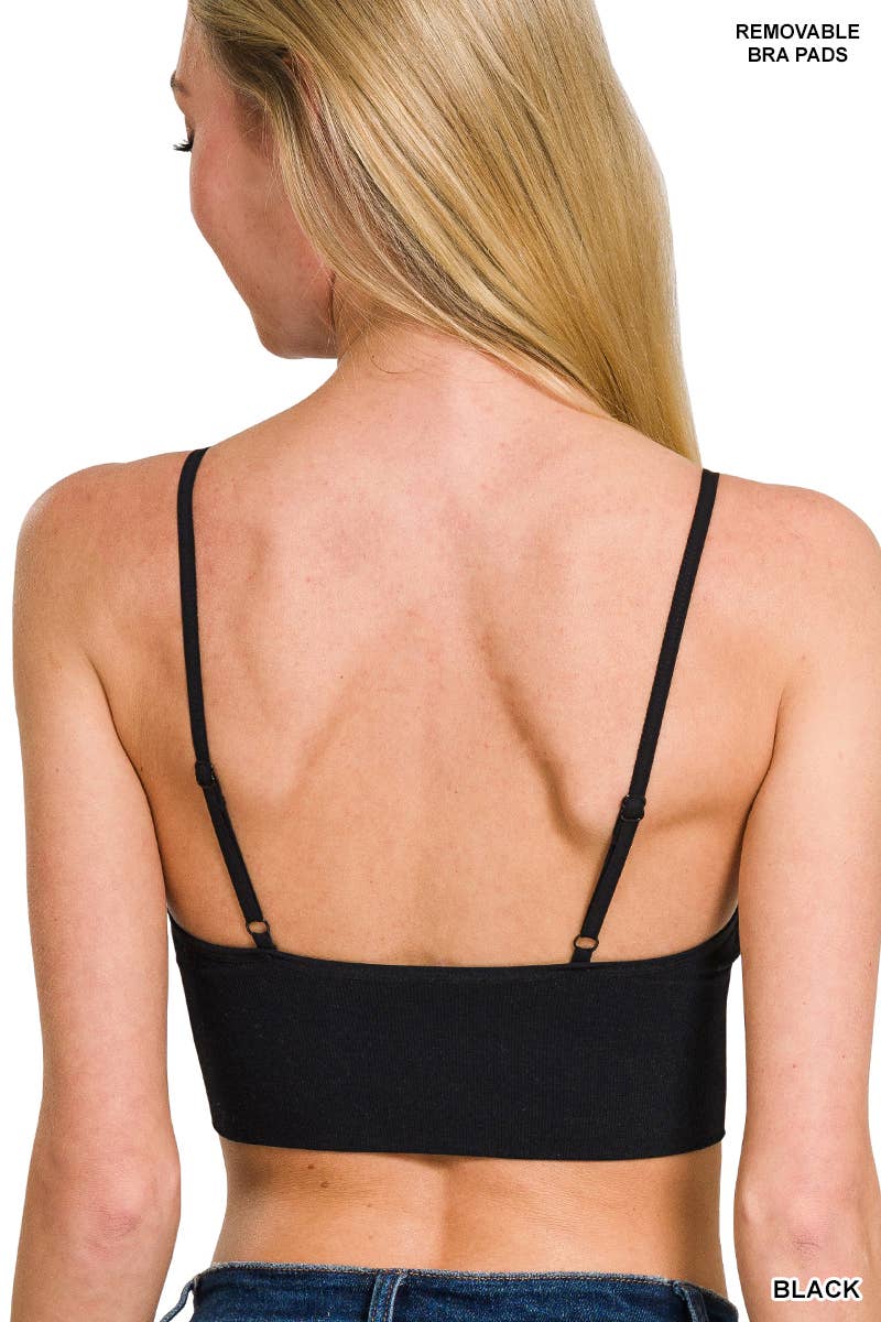 42POPS - `Ribbed Seamless Padded Bra Top