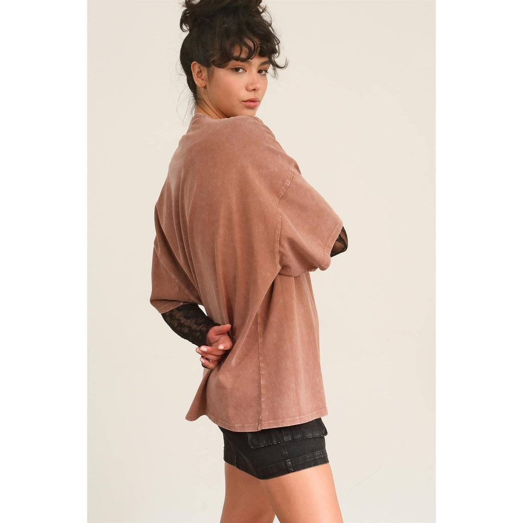 HYFVE - DZ24E437-OVERSIZED DISTRESSED COTTON T-SHIRT