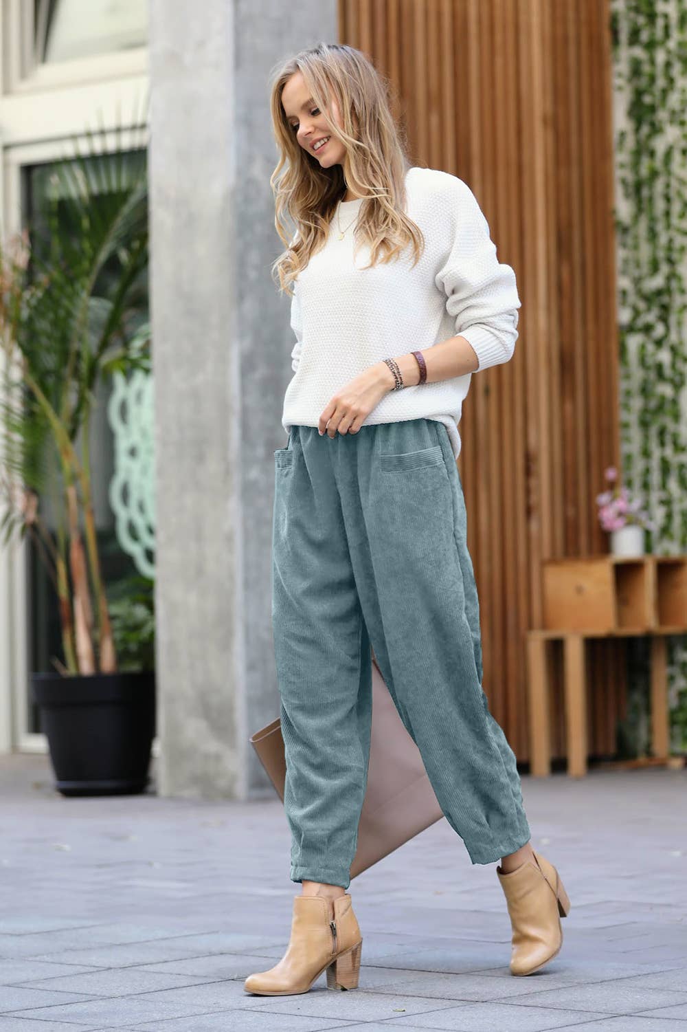 42POPS - Corduroy Front pocket Baggy Pants