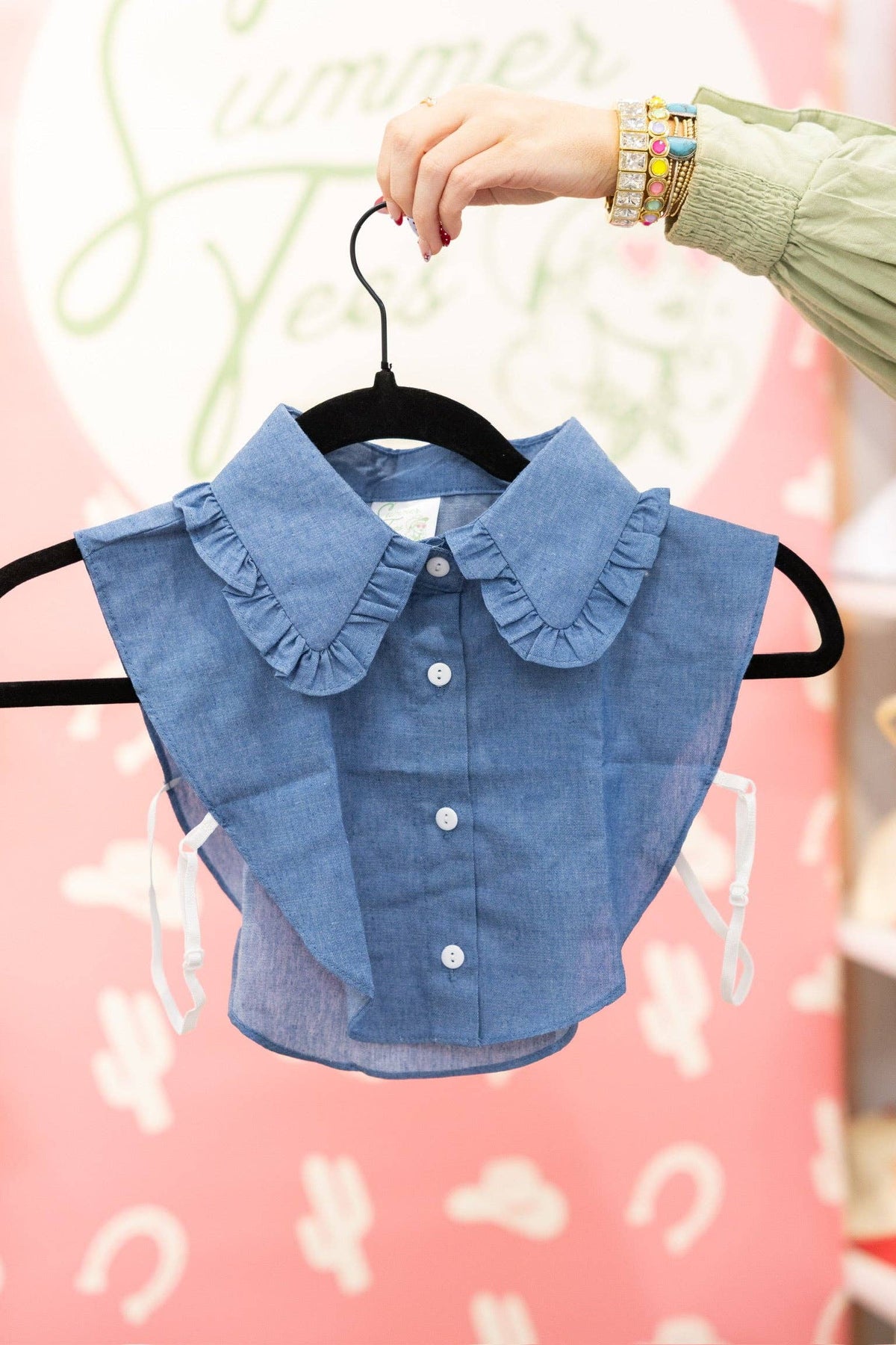 Modesty Layers - DENIM RUFFLE COLLAR