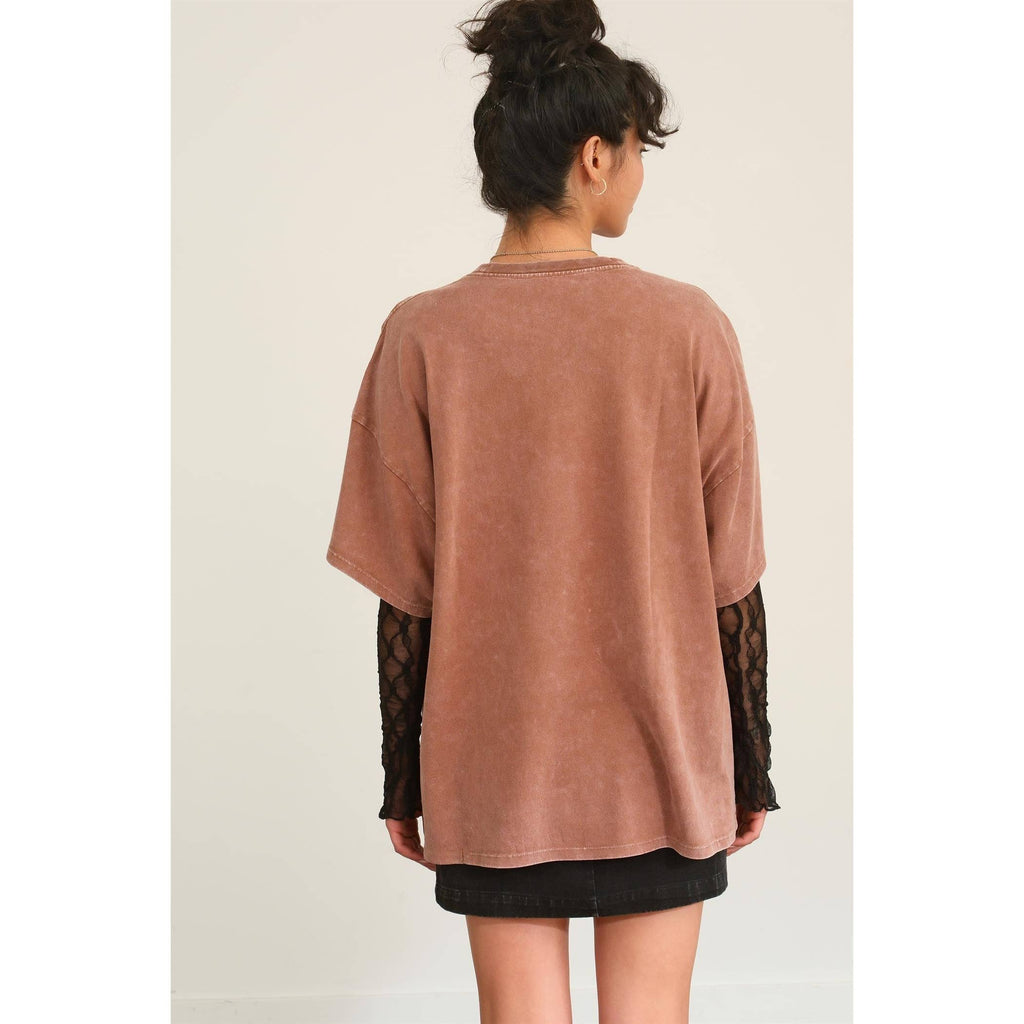 HYFVE - DZ24E437-OVERSIZED DISTRESSED COTTON T-SHIRT