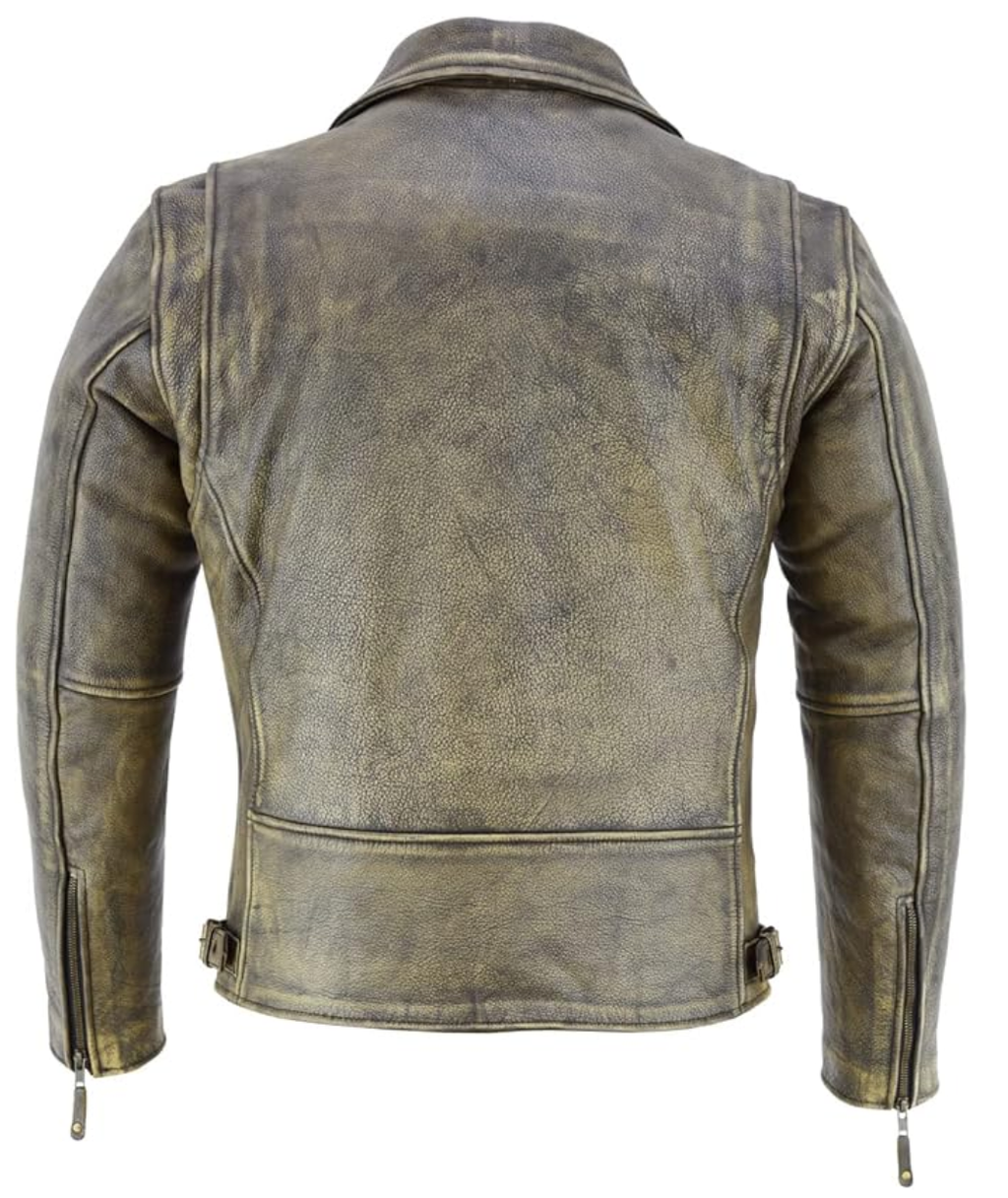 Tackfield - Men's Motorcycle Genuine Cowhide Leather Jacket