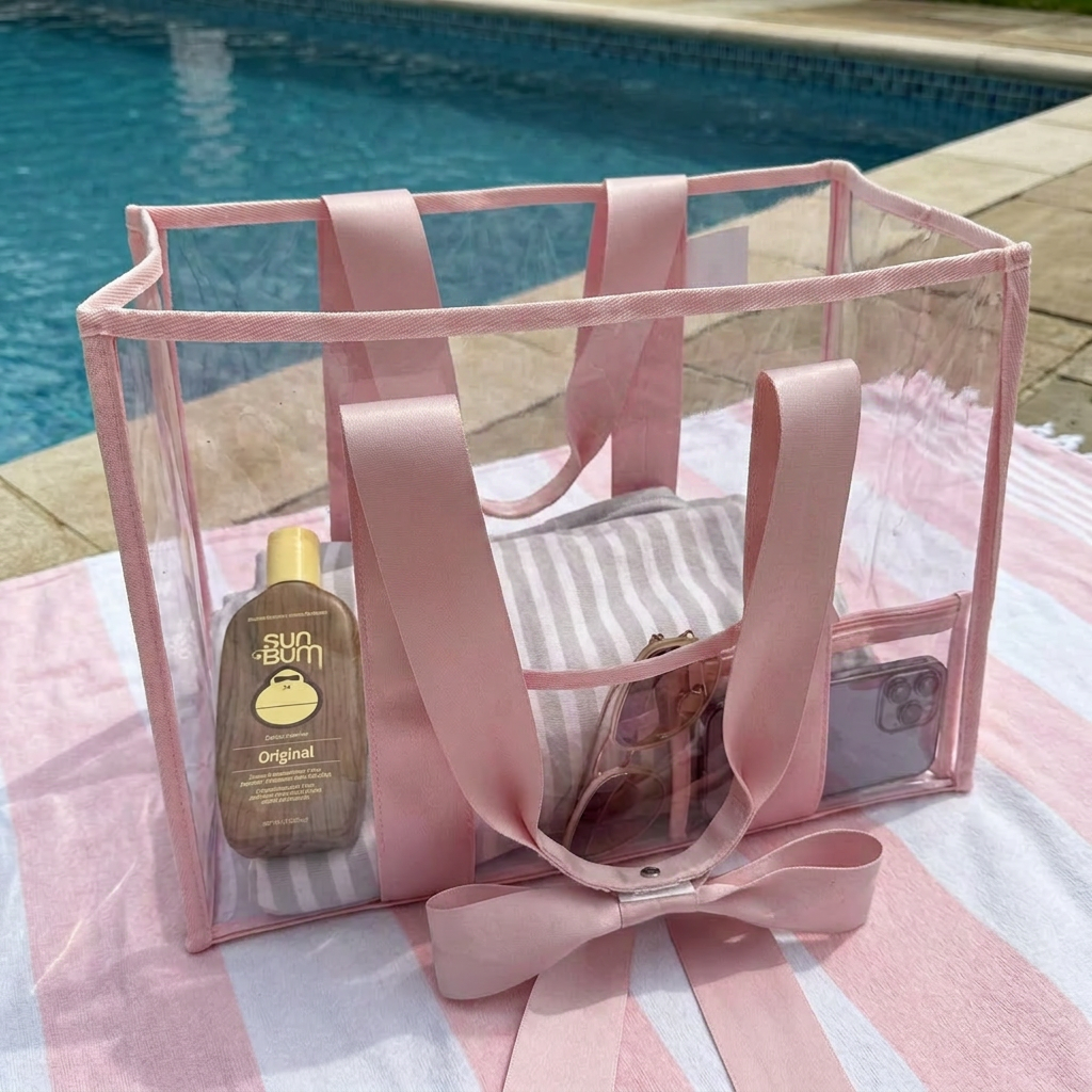 Pink Bow PVC Bags