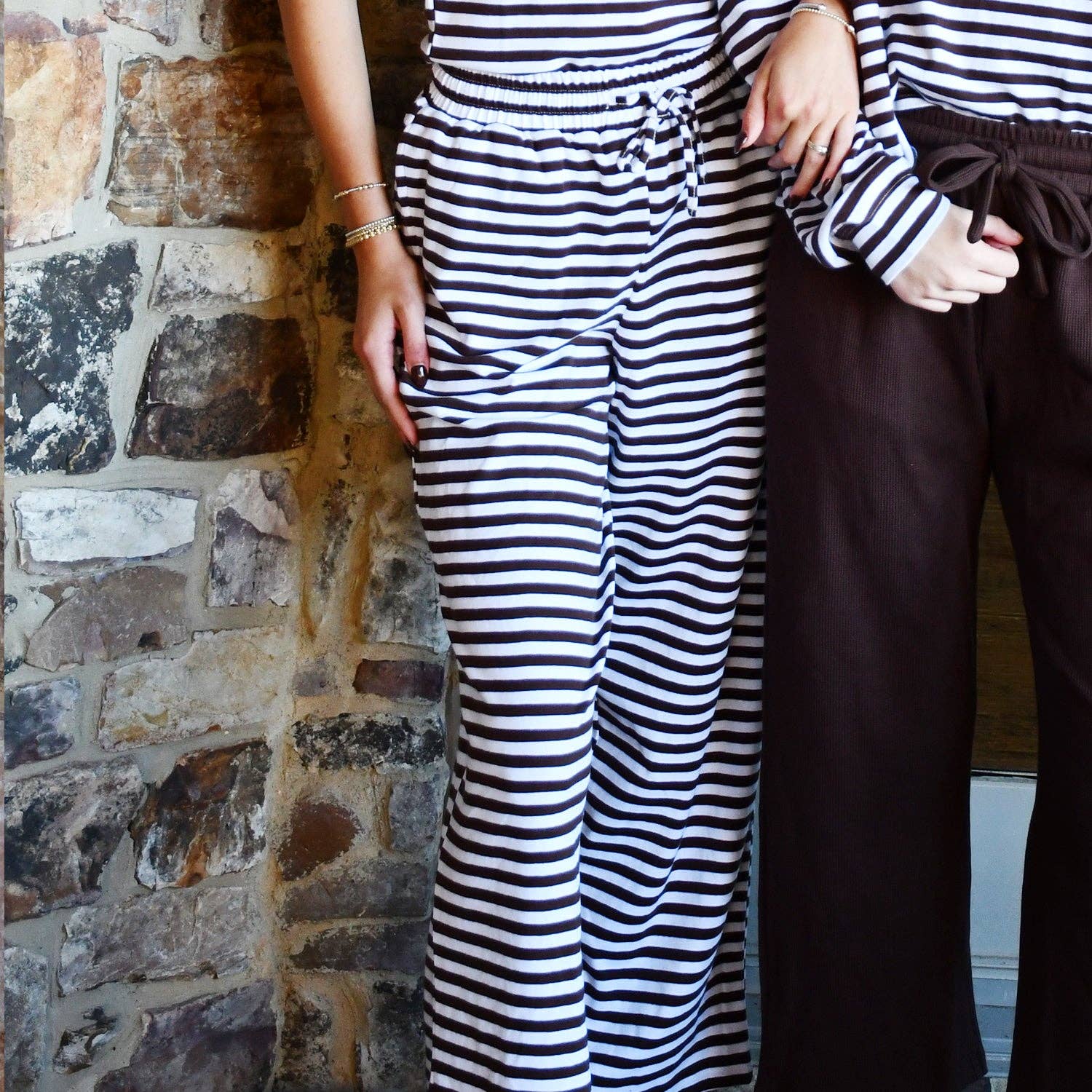 Girlie Girl Originals - LM-STRIPE Pant-BROWN