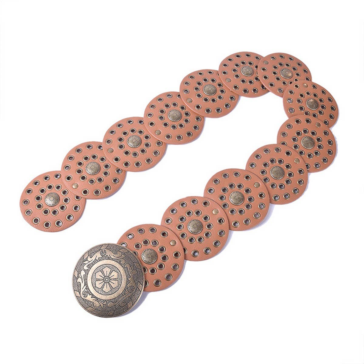 ACCITY - NEW RETRO FASHION RIVET EYELET DISC BELT_CWABE0488