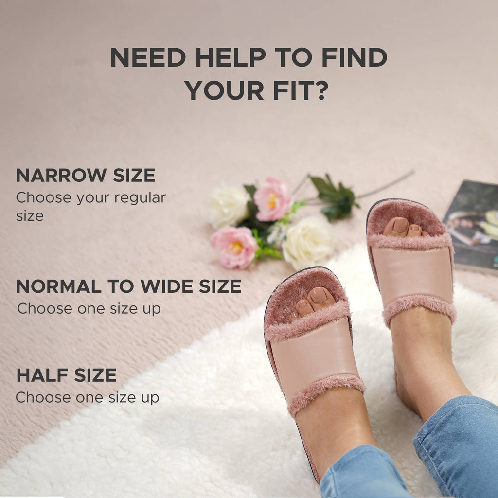 Aerothotic - Aspen Fuzzy Strap Ladies Arch Support Slides