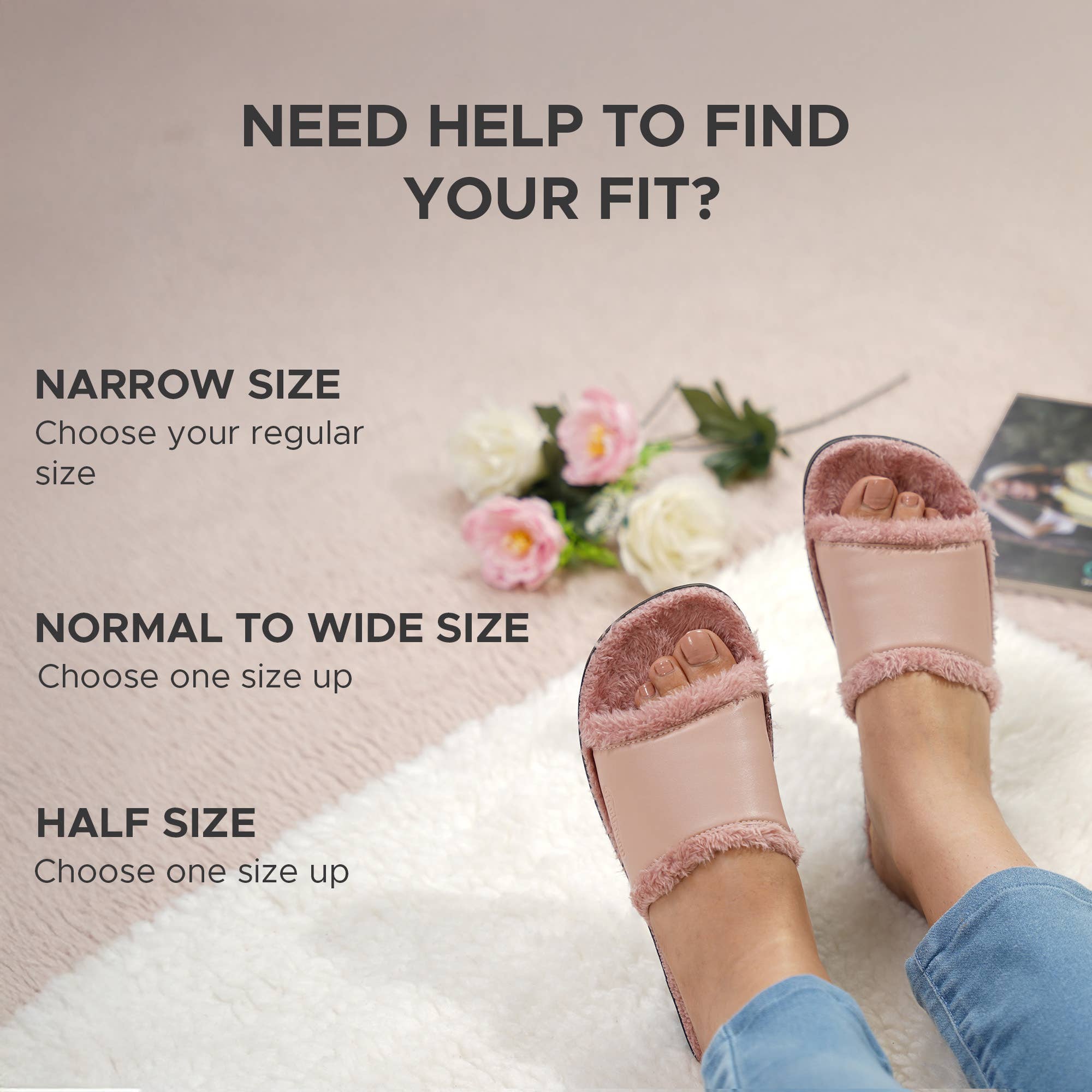 Aerothotic - Aspen Fuzzy Strap Ladies Arch Support Slides