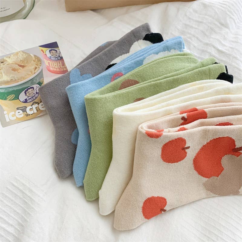 Cartoon Animal Patterns Themed Crew Socks