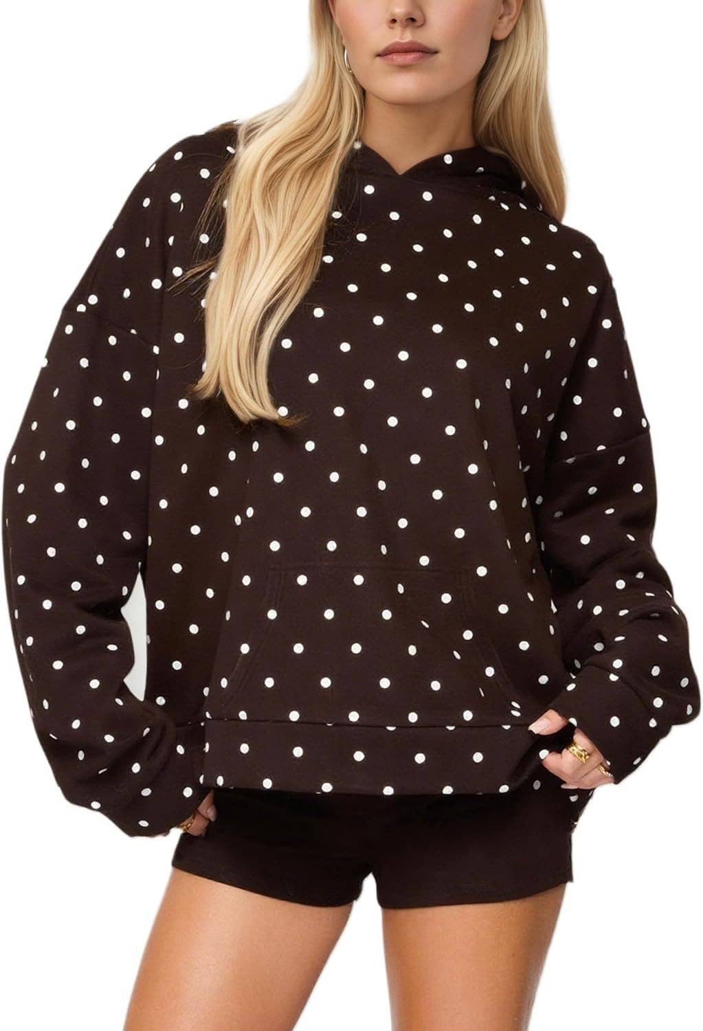 Rosa Clothing - Oversized Polka dot print hoodie