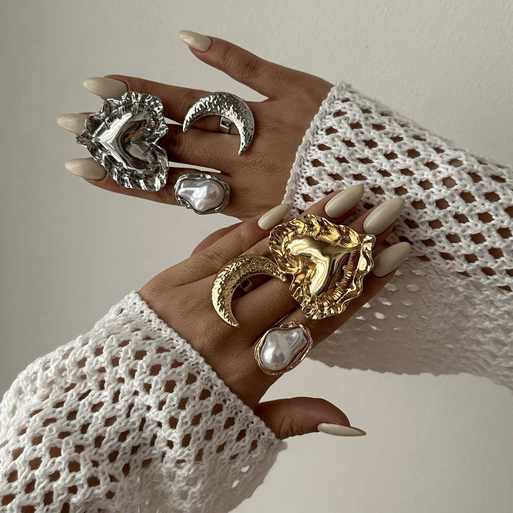ACCITY - NEW WRINKLED THREE-DIMENSIONAL LOVE ALLOY RING_CWMM3241