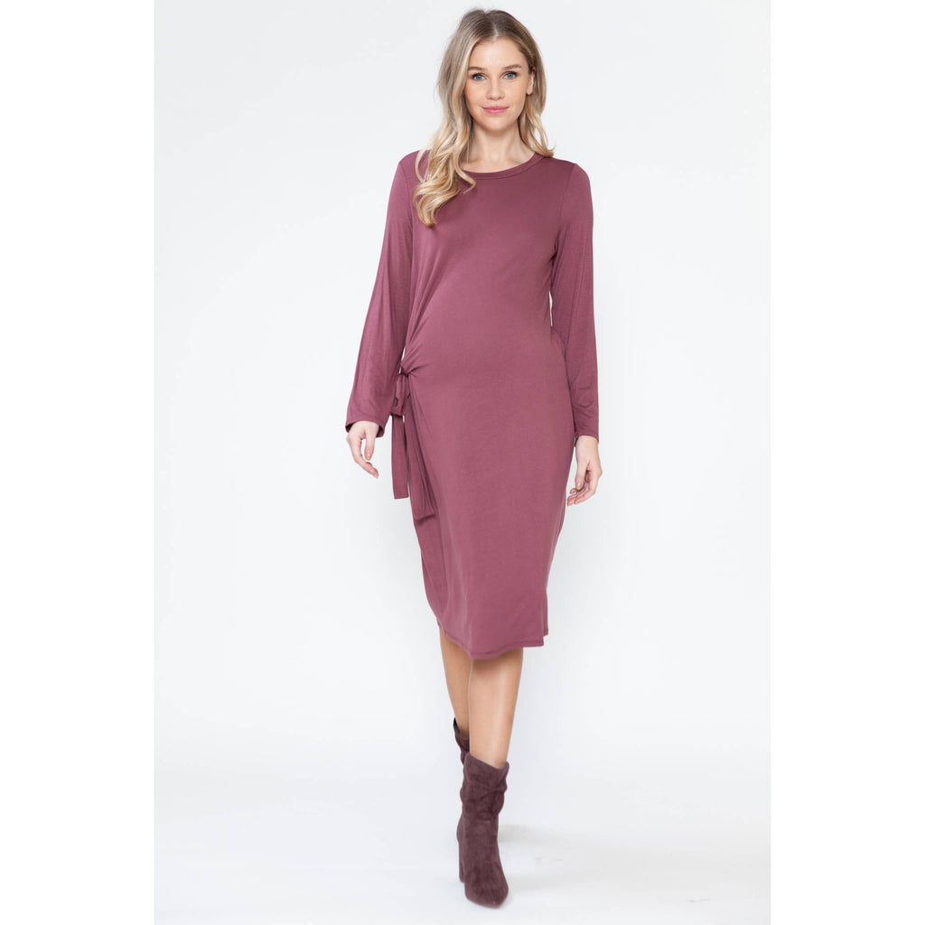 Story Teller - Maternity Long Sleeve Sexy Lounge Bodycon Midi Spring Dress