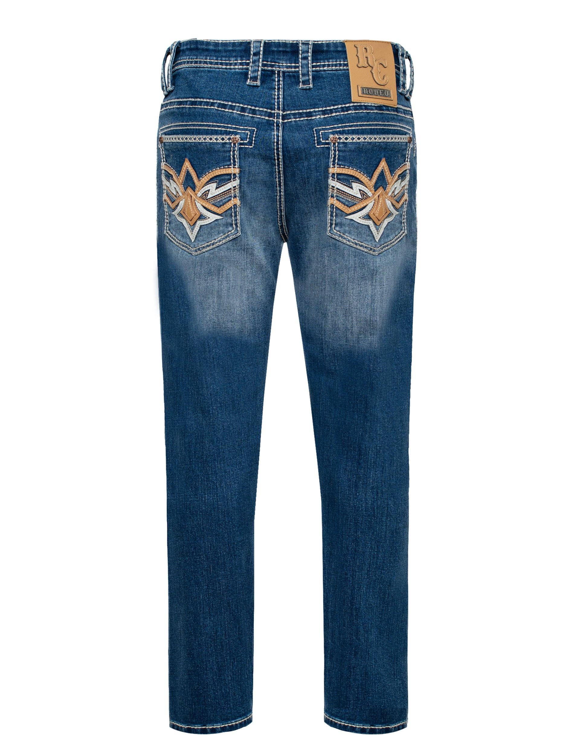 Rodeo Clothing - MEN'S COTTON/SPANDEX STRETCH FANCY SLIM STRAIGHT JEANS-RP500-505