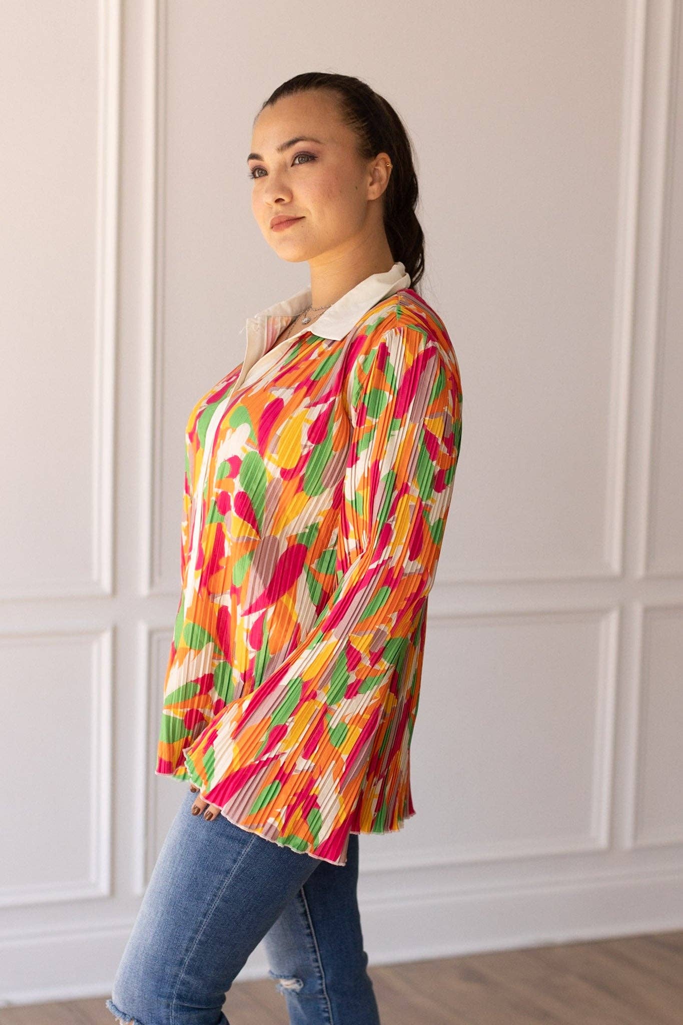 GRACE+EMMA by Southern Grace - Pleats and Petals Flare Sleeve Top