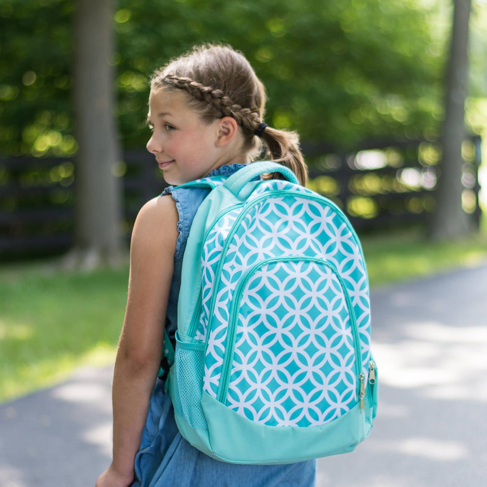 Aqua Circle Laptop School Back Pack