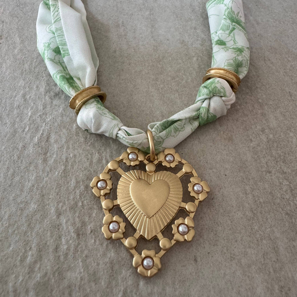 Loulu Designs - Floral Embrace Scarf Necklace
