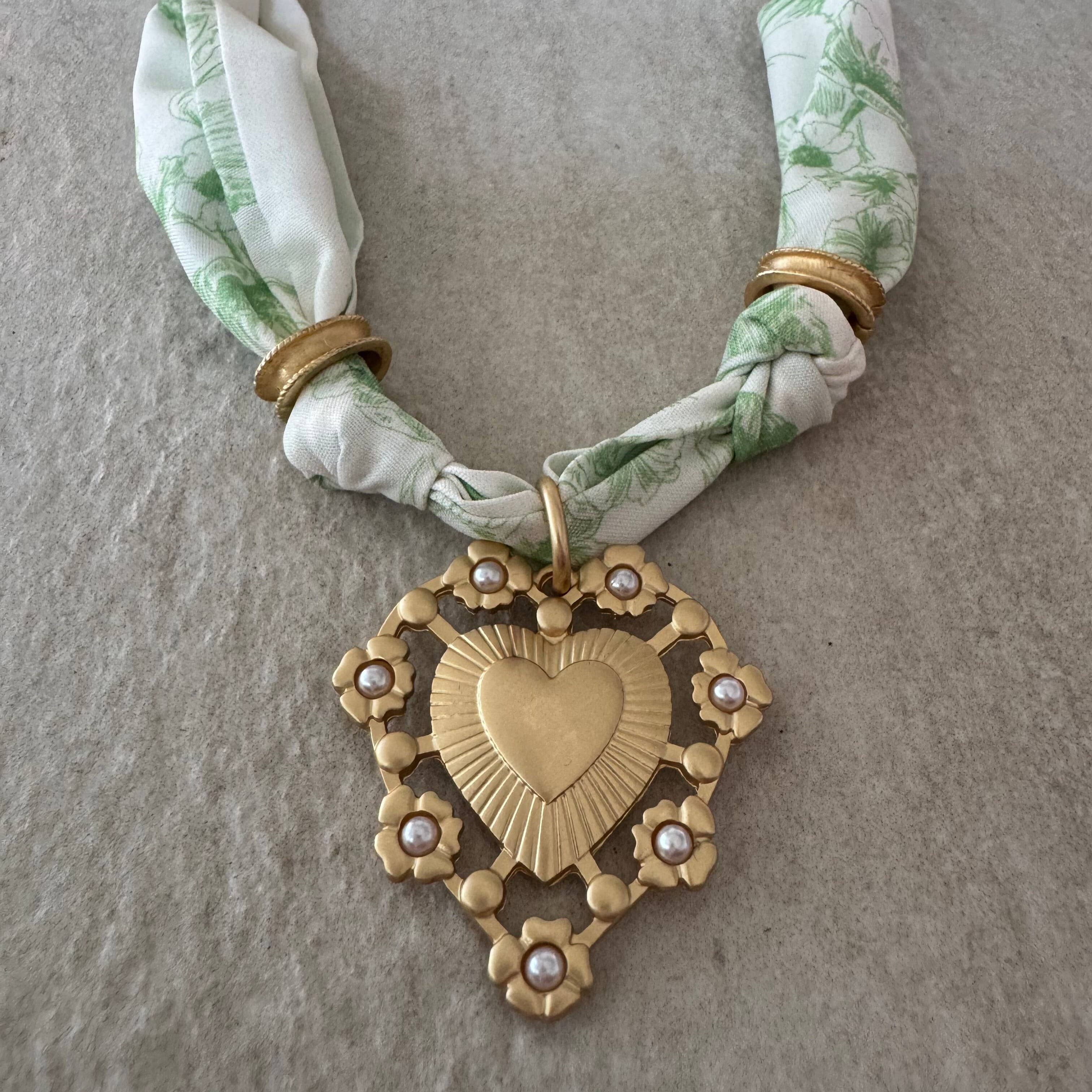 Loulu Designs - Floral Embrace Scarf Necklace