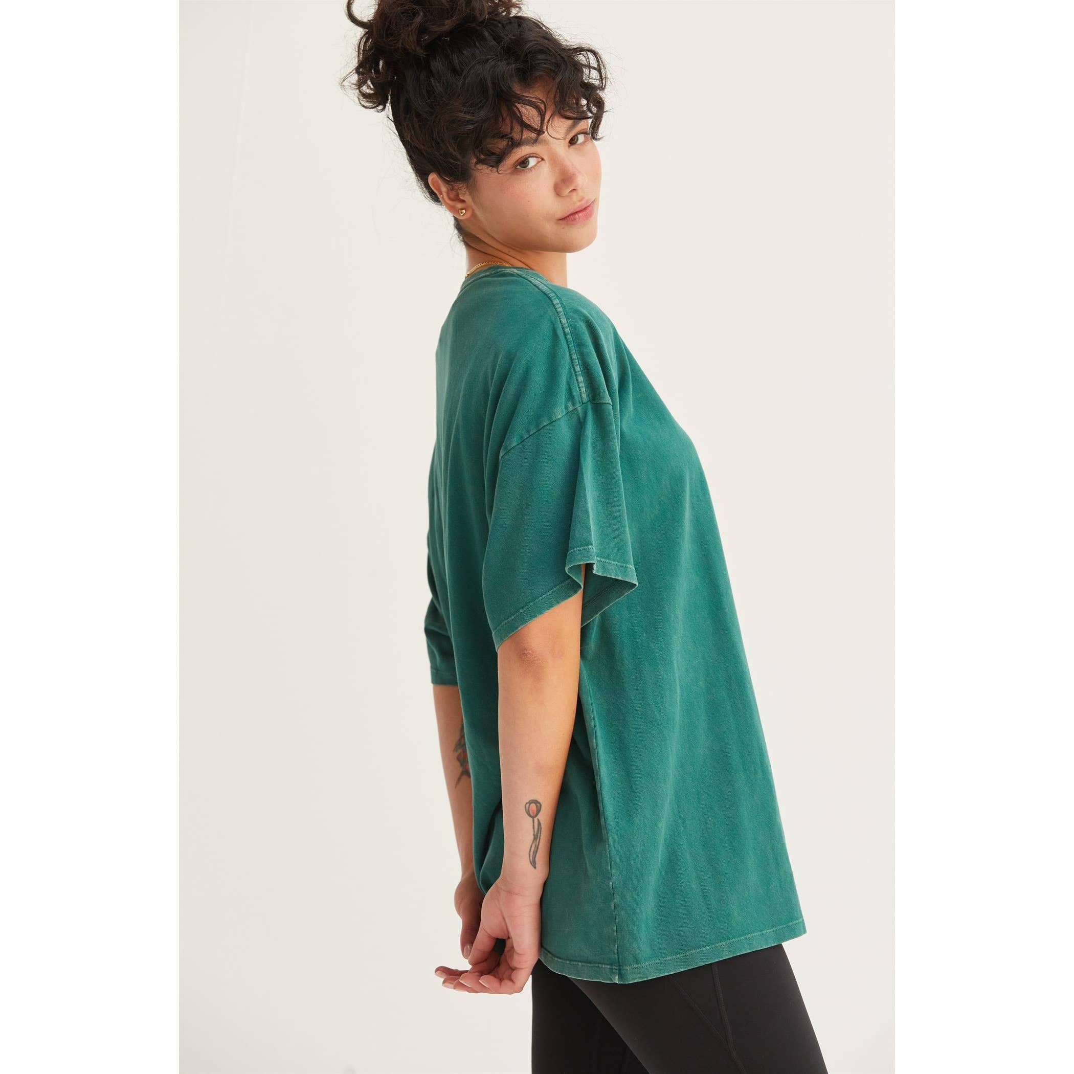 HYFVE - DZ24E437-OVERSIZED DISTRESSED COTTON T-SHIRT