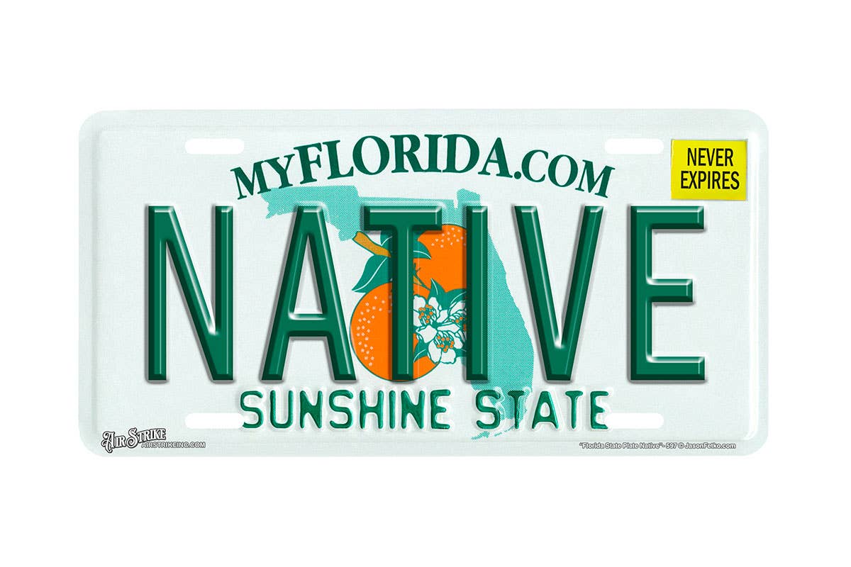 Airstrike - "Florida State Native" - Decorative License Plate