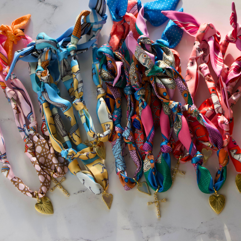 Scarf Necklace Multi Color Pattern
