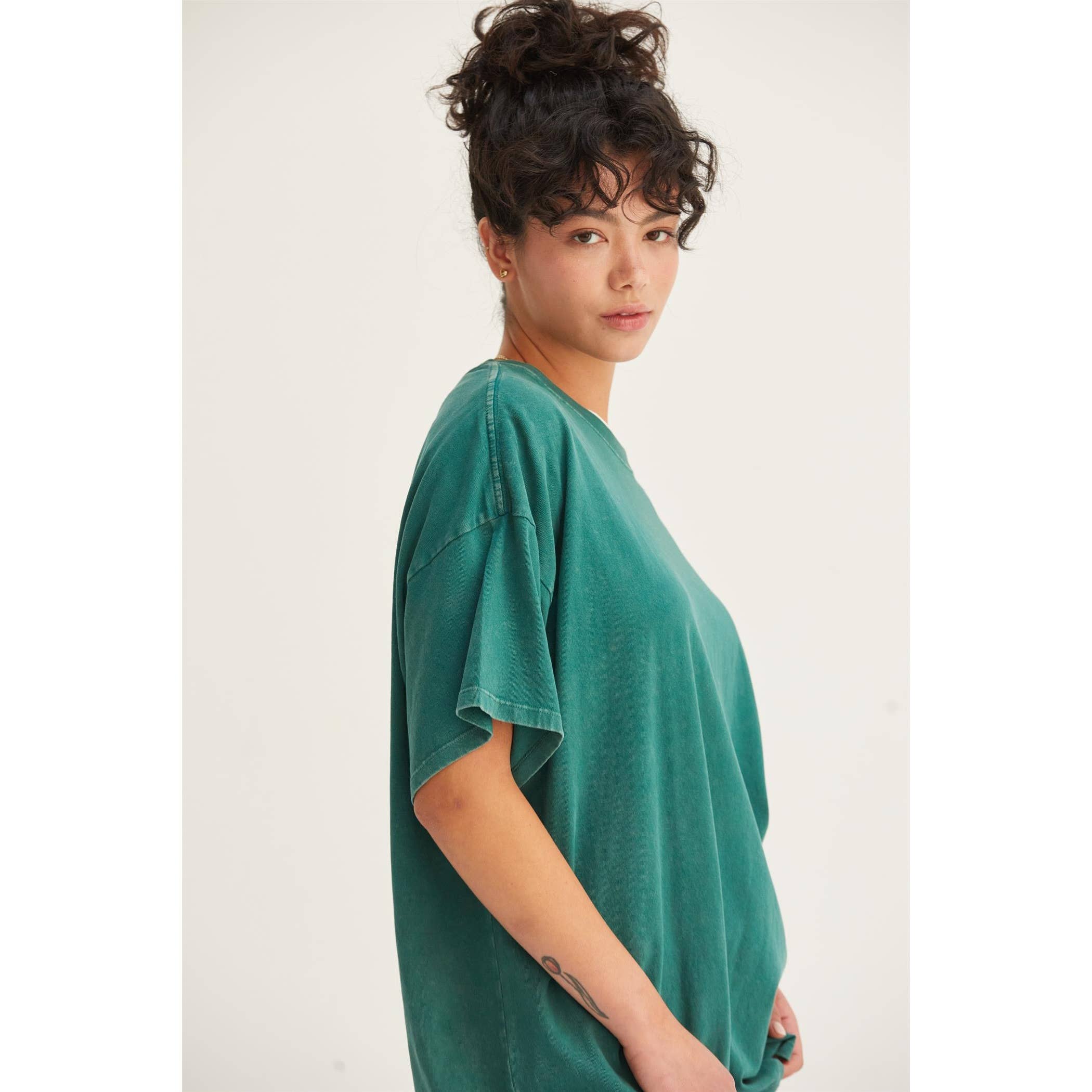 HYFVE - DZ24E437-OVERSIZED DISTRESSED COTTON T-SHIRT