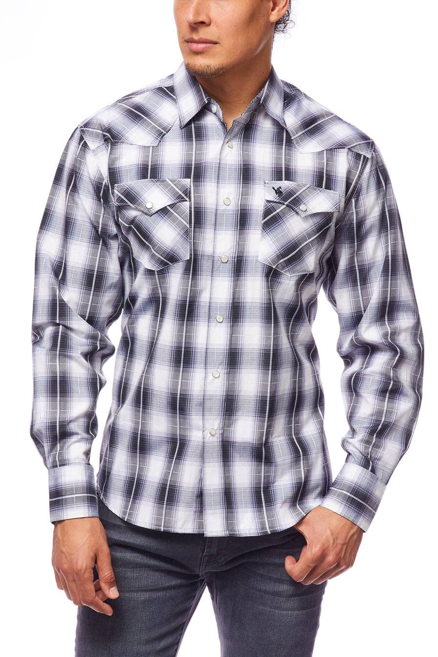 Rodeo Clothing - RODEO CLOTHING MEN'S PLAID WESTERN LONG SLEEVE SNAP SHIRTS