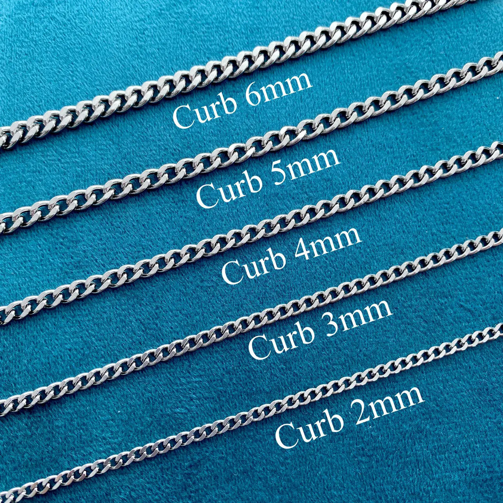 Stainless Steel Chain Necklace, Curb Chain,Waterproof Chain