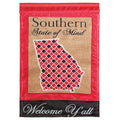 Burlap Flag - Southern State of Mind - Georgia
