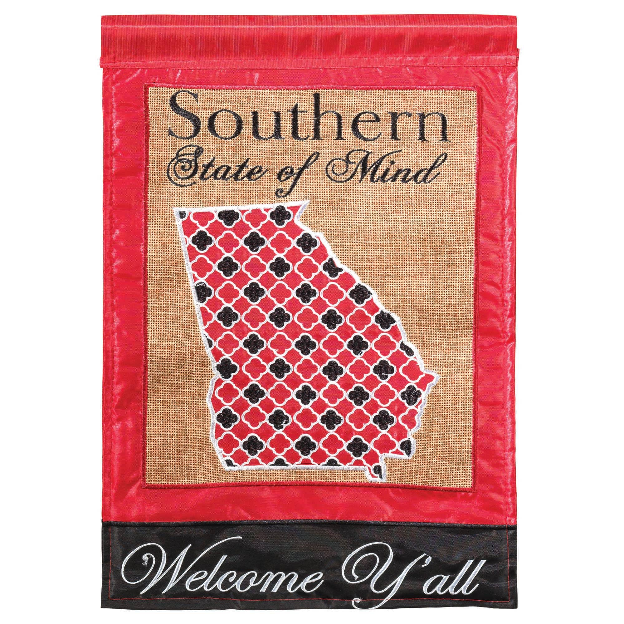 Burlap Flag - Southern State of Mind - Georgia