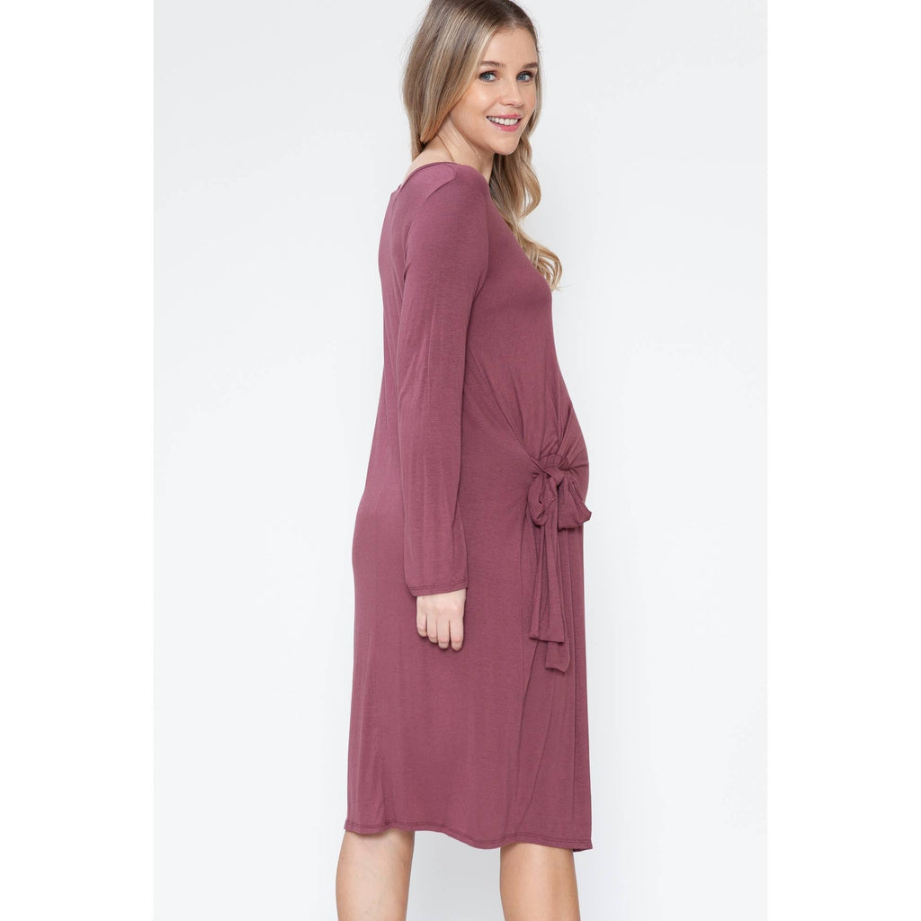 Story Teller - Maternity Long Sleeve Sexy Lounge Bodycon Midi Spring Dress