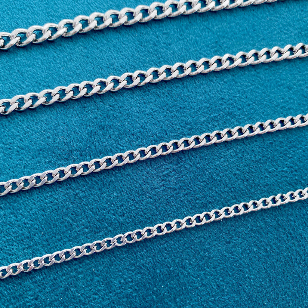 Stainless Steel Chain Necklace, Curb Chain,Waterproof Chain
