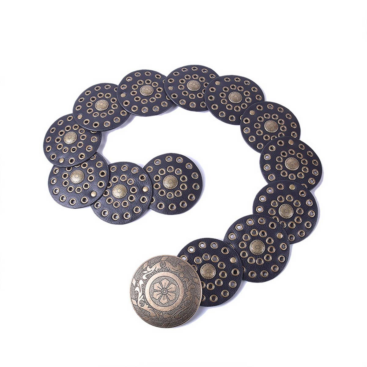 ACCITY - NEW RETRO FASHION RIVET EYELET DISC BELT_CWABE0488