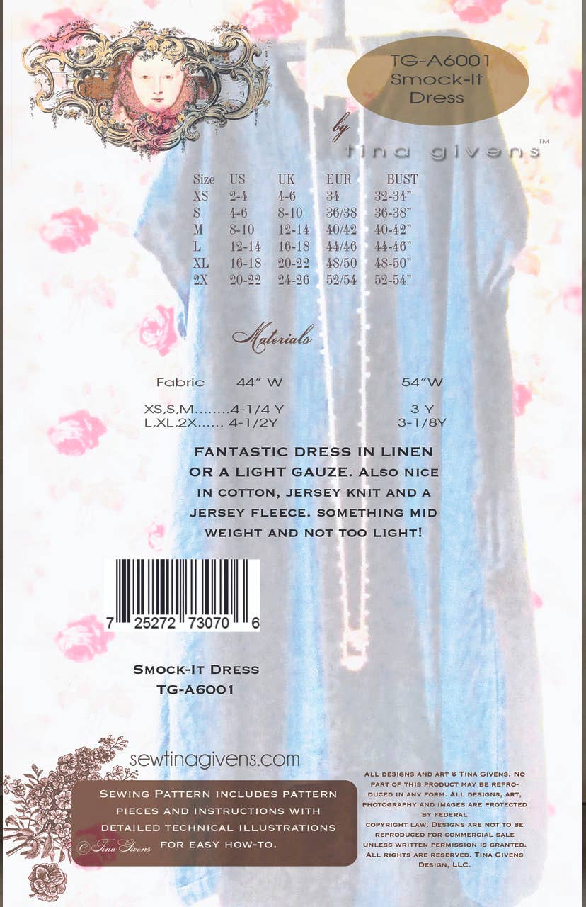 Tina Givens - SMOCK-IT LINEN DRESS TG-A6001
