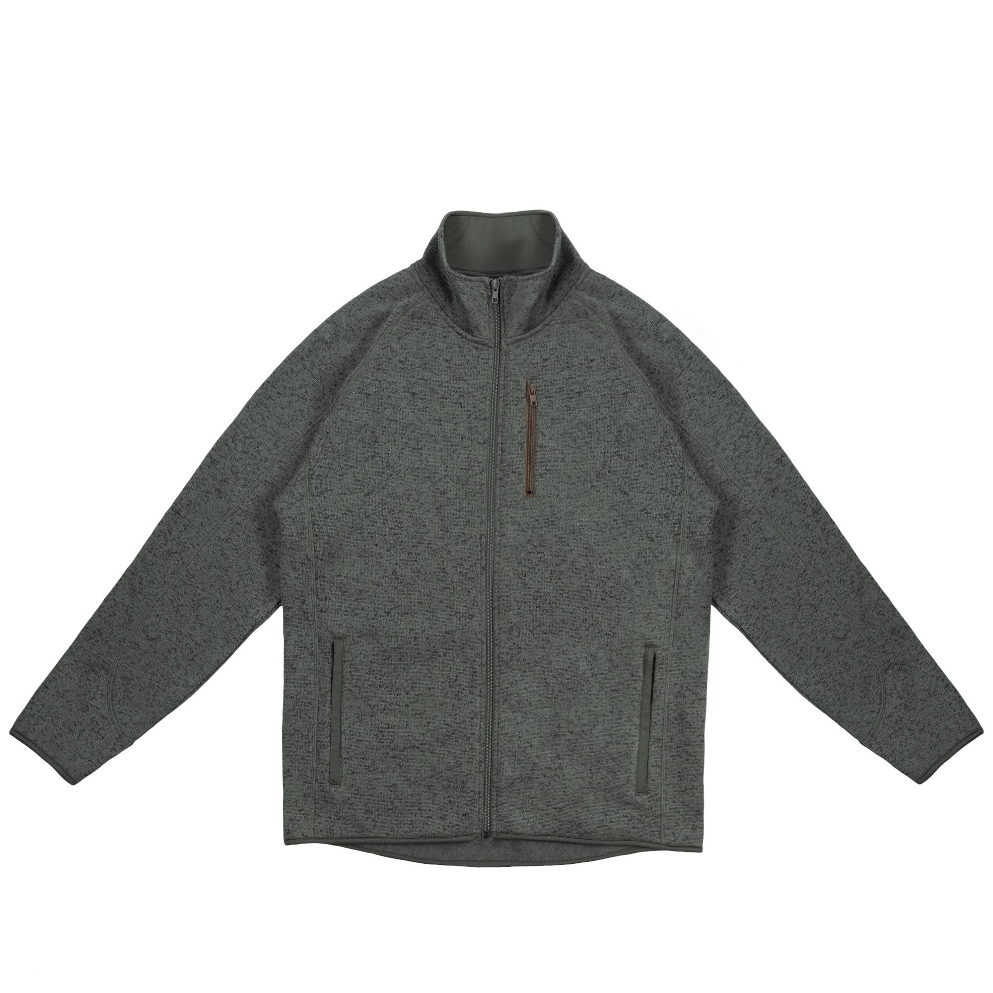 Burnside - Mens Full Zip Sweater Knit Jacket
