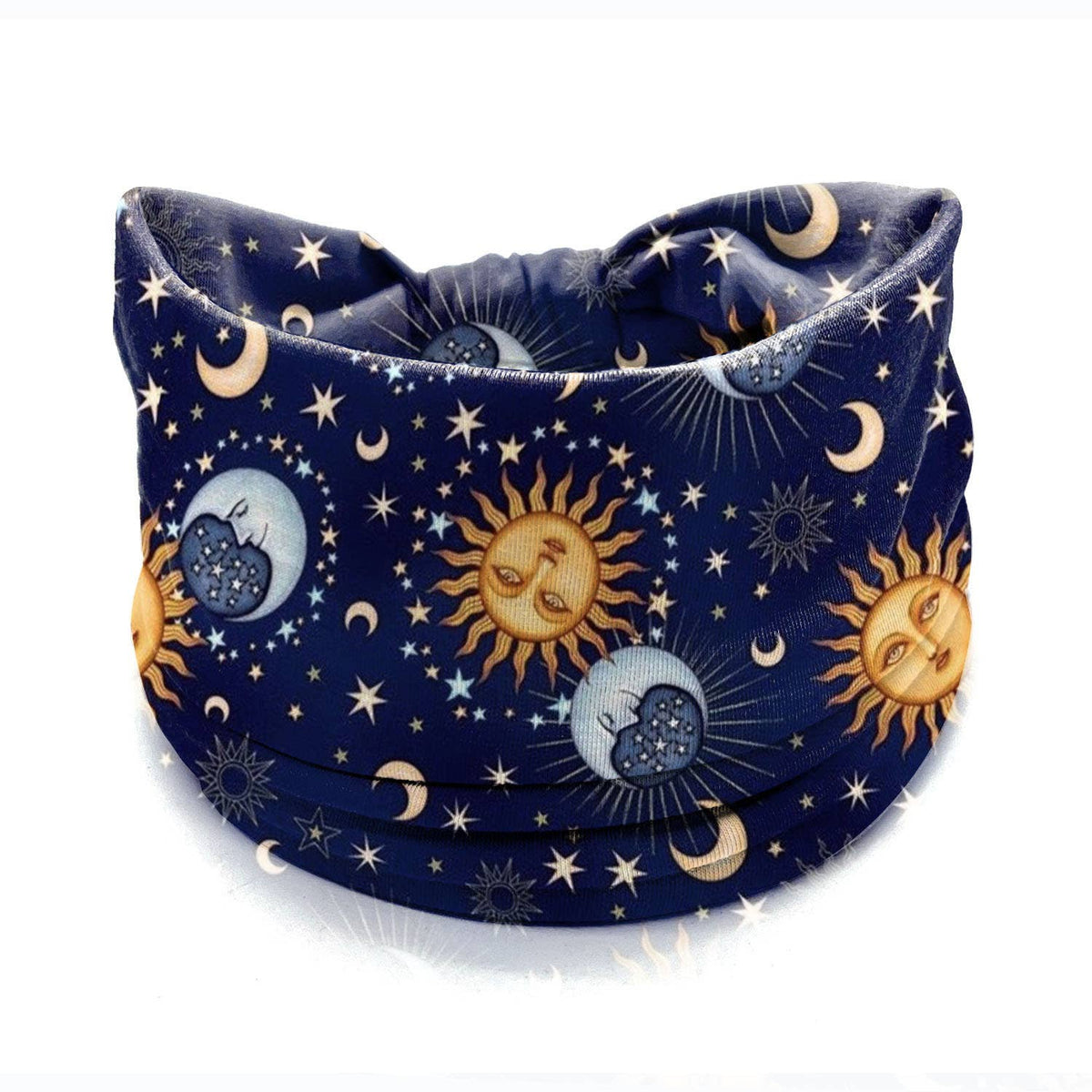 Boho Sun & Moon Print Versatile Headband - Neck Gaiter